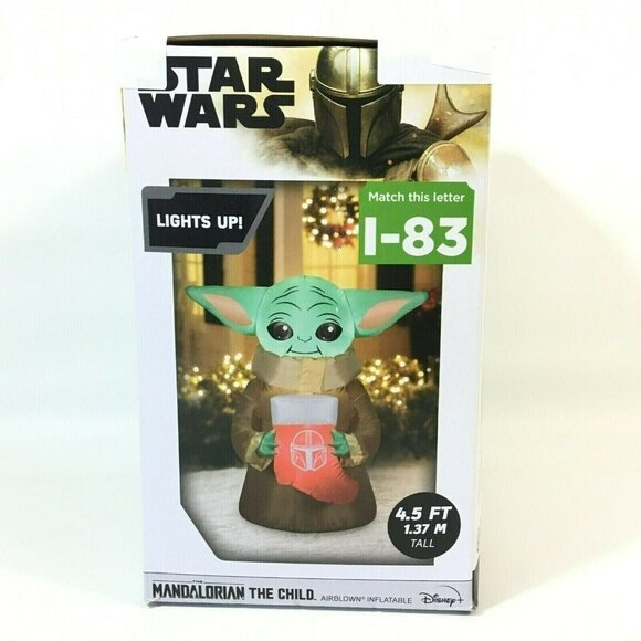 Star Wars Mandalorian The Child Christmas Light Up 4.5 ft Airblown Inflatable - Picture 5 of 8